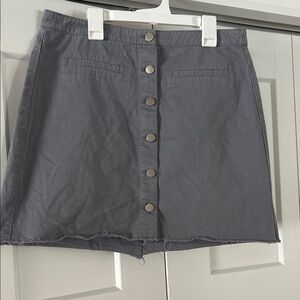 Charlotte Russe Charcoal Button-Down Mini Skirt